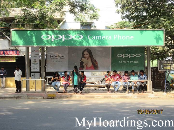 OOH Advertising Chennai, Bus Shelter Hoardings Agency at  Hotel Ganpath 1 Bus Stop in chennai